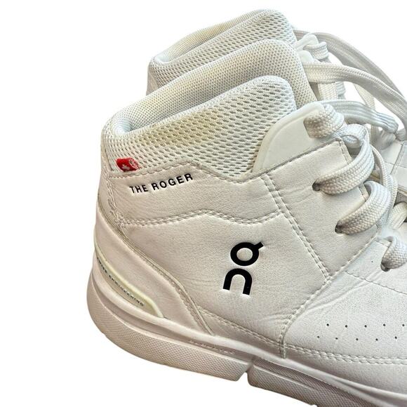 ON The Roger High Top White Sneaker Size 7.5 - Picture 9 of 11